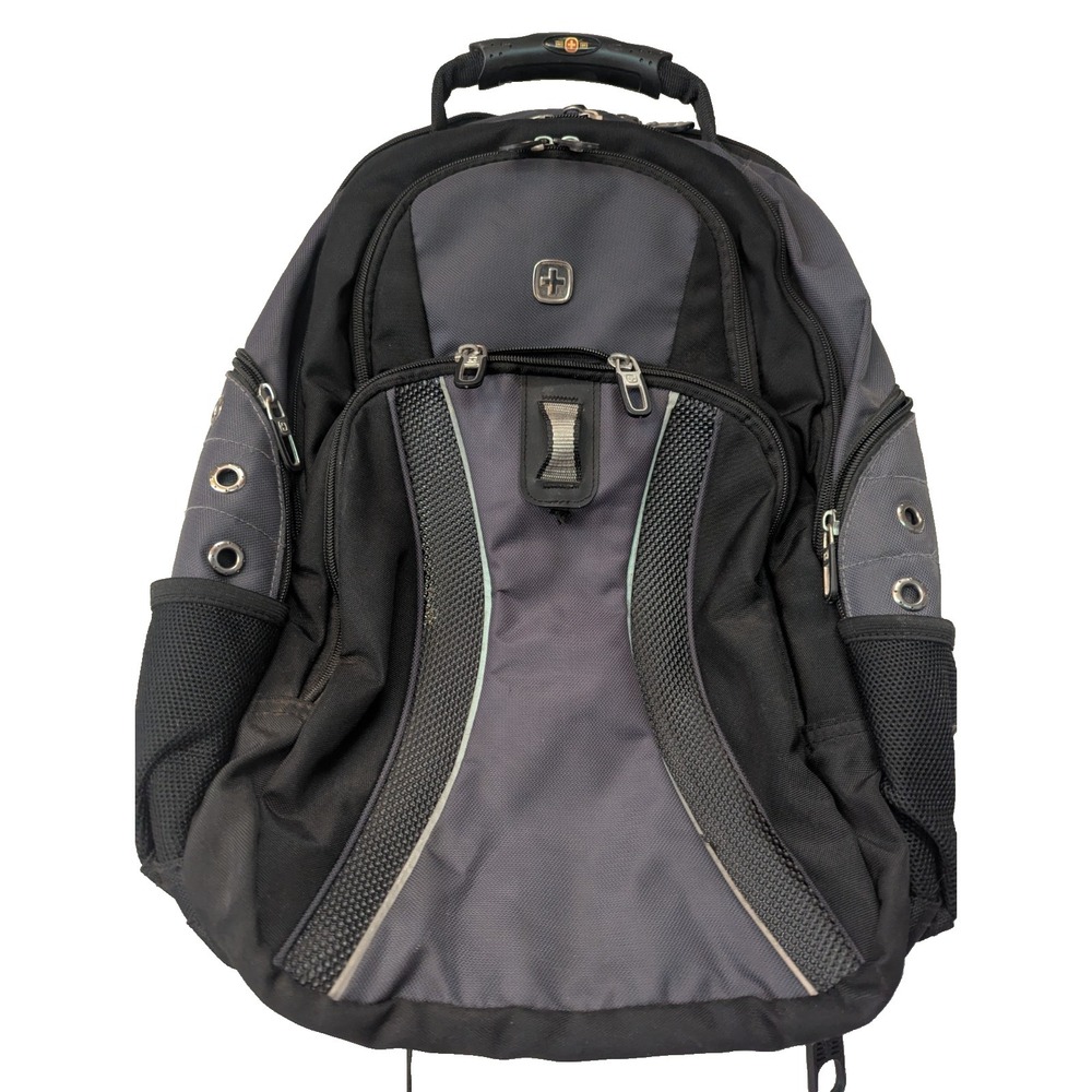 Wenger SWISSGEAR Synergy Laptop Backpack Black Gray Work School Travel Bag